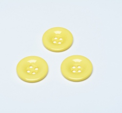 Knoflík hladký, lesklý, žlutý 30mm