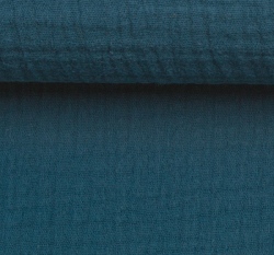 Dvojitá gázovina / mušelín jednobarevný modrý tmavší 