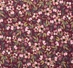 Úplet kytičky s lístky na tmavé bordó