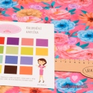 Úplet potisk barevné květy na růžové