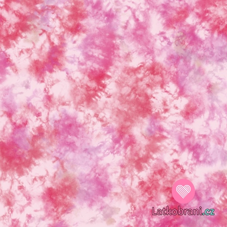 Úplet potisk batika na fuchsiové 