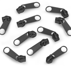 Jezdec k metrážovému zipu 5 mm šedá tmavá