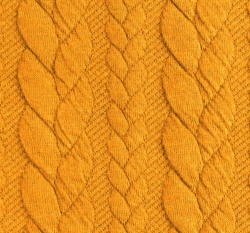 Pletenina copánky jednobarevná hořčicová