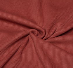 Žebrovaný jednobarevný úplet cihlový tmavší 