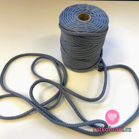 Šňůra kulatá oděvní PES 7 mm ocelově šedá