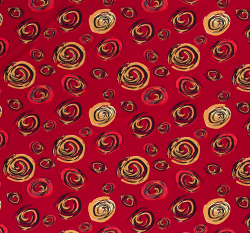 Úplet potisk spirály na červené