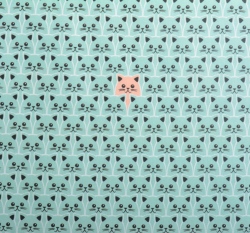 Bavlněné plátno kočičky v řadě na mintové