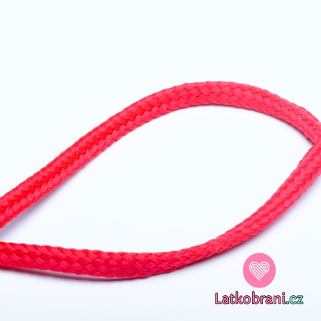 Šňůra kulatá oděvní PES 7 mm červená střední