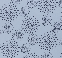 Úplet potisk abstraktní květy na modré