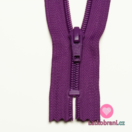 Zip spirálový nedělitelný fialový 15 cm