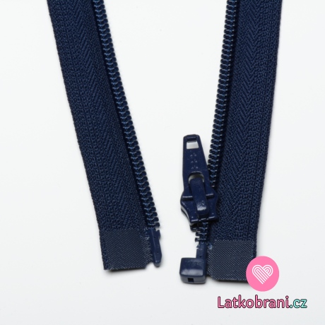 Zip spirálový dělitelný námořnicky modrý 55cm