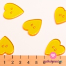 Knoflík srdíčko hladké, průhledné žluté