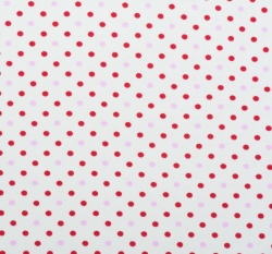 Úplet potisk růžové puntíky na béžové