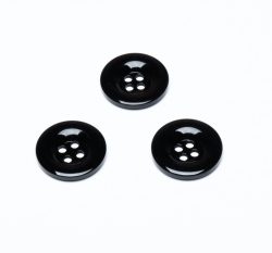 Knoflík hladký, lesklý, černý 30mm