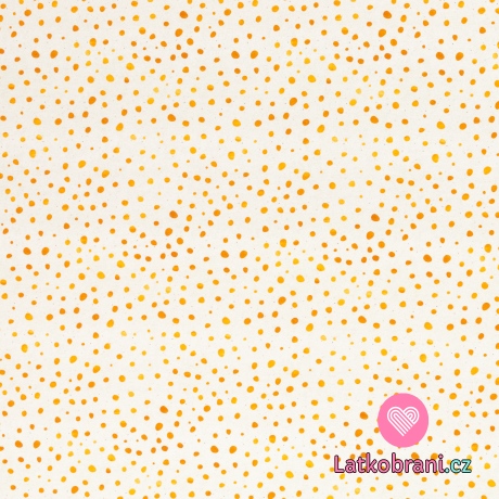 Úplet potisk žluté nepravidelné puntíčky na přírodní bílé