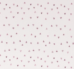 Žebrovaný úplet tmavě růžové trojúhelníčky na bílé 