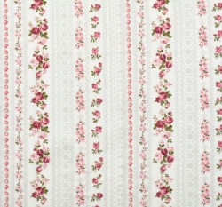 Bavlněné plátno růžičky na smetanové