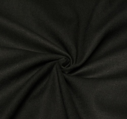 Viskóza s příměsí lnu jednobarevná černá , strečová