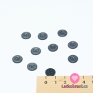 Knoflík čtyřdírkový, tmavě šedý