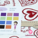 Bavlněné plátno velká červená srdíčka na bílé