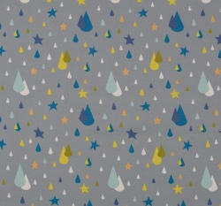 Softshell s fleecem potisk kapky a hvězdičky na šedé