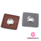 Koženkový čtvereček s průchodkou Šedá sv./Nikl