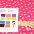 Bavlněné plátno potisk bílá kvítka na růžové