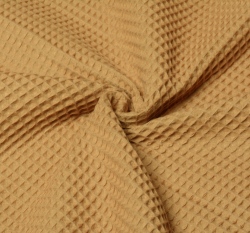 Bavlněná vaflovina jednobarevná okrová tmavší