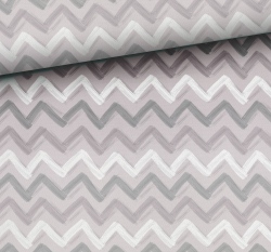 Teplákovina potisk chevron v šedých odstínech s bílou