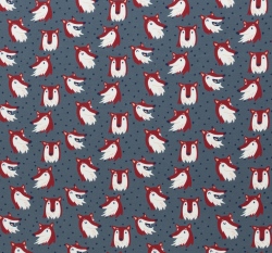 Úplet potisk šťastné lišky mezi nepravidelnými puntíky na šedé