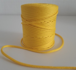 Šňůra oděvní kulatá  PES 4 mm žlutá sluníčková