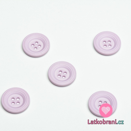 Knoflík s ozdobným okrajem růžovo-fialkový