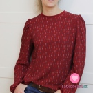 Viskóza potisk barevné šipky na bordó