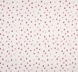 Úplet z organické bavlny potisk fuchsiové kapičky na bílé
