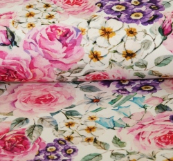 Teplákovina malované růže a fialky