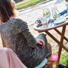 Žakárový úplet hořčicové hory na antracitové