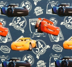 Úplet potisk Blesk McQueen na modré