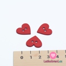 Knoflík srdíčko hladké červené 