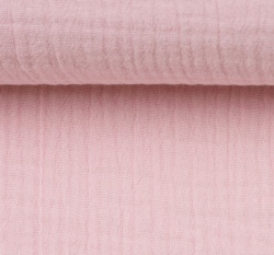 Dvojitá gázovina / mušelín jednobarevný světle růžový 
