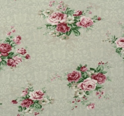 Úplet potisk růže na smetanovém podkladu s ornamenty