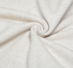 Teplákovina se lnem počesaná jednobarevná přírodní bílá 