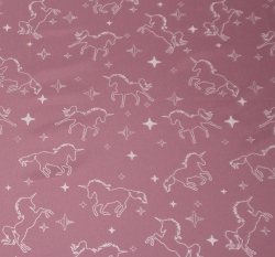 Softshell reflexní potisk jednorožci na růžové 