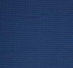 Modalová teplákovina potisk drobné copánky na modré