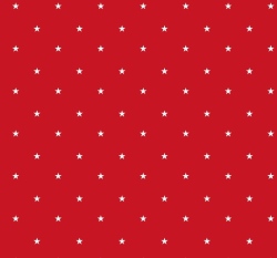 Úplet potisk bílé hvězdičky na červené 