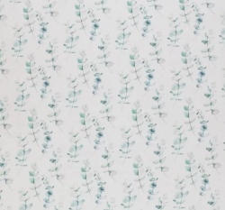 Bavlněný popelín potisk mini eukalyptus na bílé