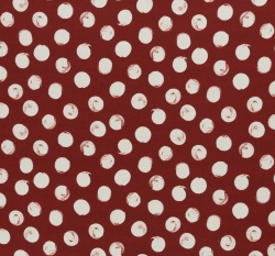 Viskóza s příměsí lnu bílé puntíky na bordové