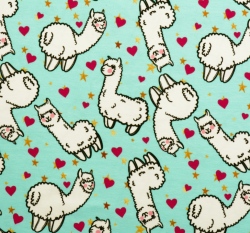 Úplet potisk roztomilé lamy na modré