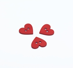 Knoflík srdíčko hladké červené 