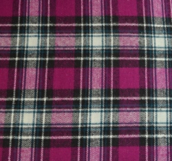 Bavlněný flanel růžovobílá kostka s modrým lemováním