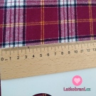 Bavlněný flanel červenobílá kostka se žlutým lemováním
